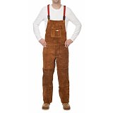 další vyobrazení Kožené svářečské kalhoty s náprsenkou WELDAS Lava Brown, vel.3XL