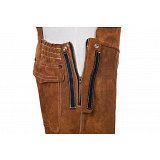 další vyobrazení Kožené svářečské kalhoty s náprsenkou WELDAS Lava Brown, vel.4XL