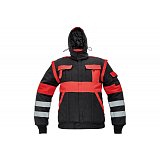 další vyobrazení Montérková zateplená bunda MAX REFLEX Winter 2 v 1, černá/červená