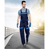 další vyobrazení Montérkové pracovní kalhoty s laclem COOL TREND, tmavě modro/modré
