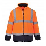 další vyobrazení Reflexní fleece mikina na zip, oranžovo-modrá