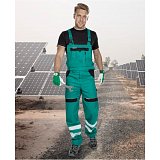 další vyobrazení Reflexní montérkové pracovní kalhoty s laclem COOL TREND, zeleno/černé