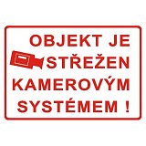 další vyobrazení Tabulka Objekt střežen kamerovým systémem, A5, samolepka